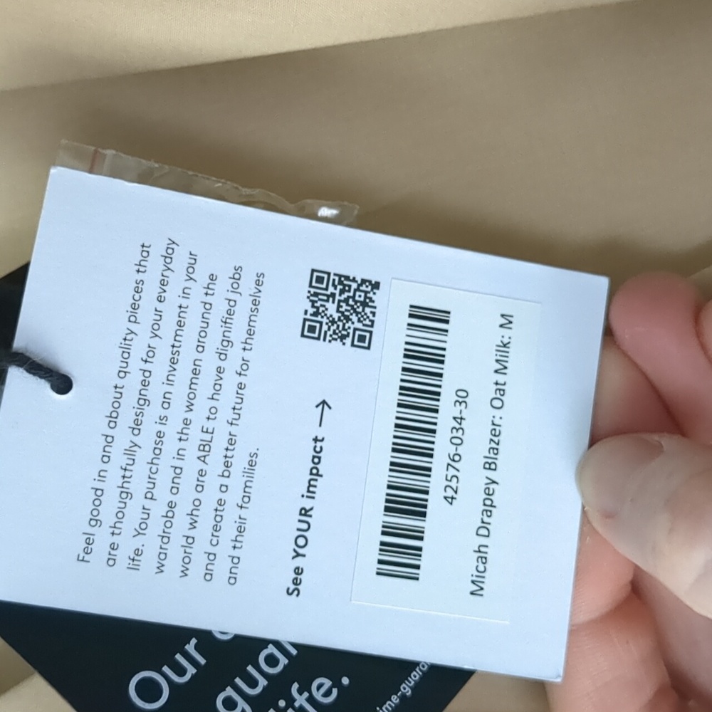 NWT Able Micah Drapey Blazer Oat - Picture 5 of 10